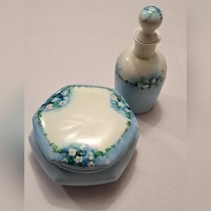 Vintage Hand Painted Perfume Bottle & Trinket Holder
